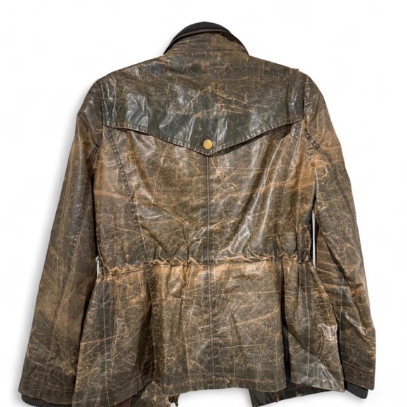 Tory Burch 'Sacher' Brown  Distressed Jacket - Picture 2 of 6